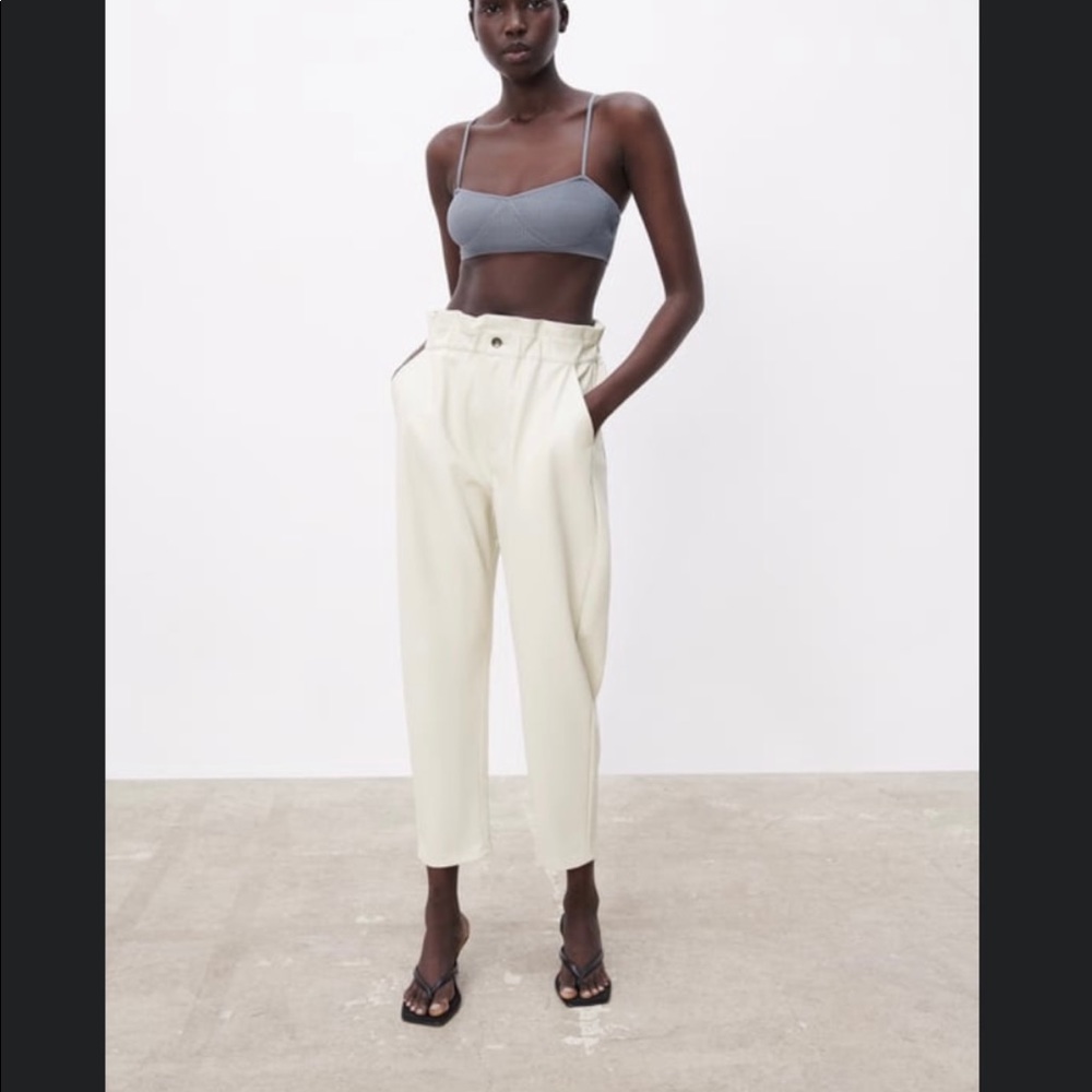 Faux leather pants
